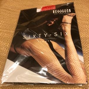 NEW Wolford Sixty-six Red Medium Fishnet Tights